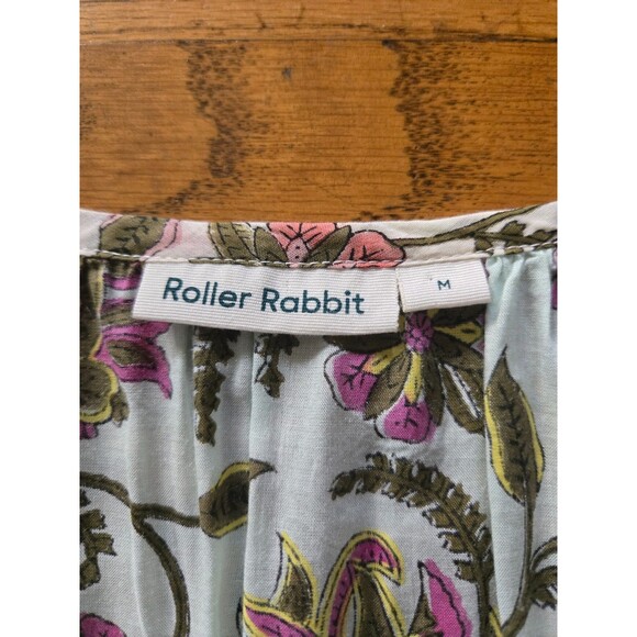 Roller Rabbit Womens Boho Popover Blouse Floral Print Size Medium - Picture 3 of 6